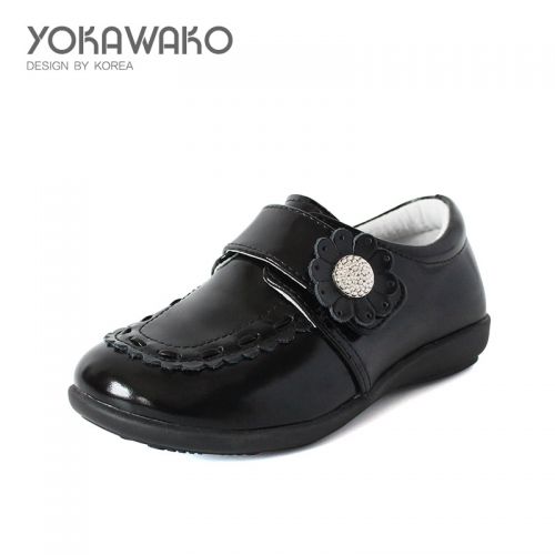 Chaussures enfants en cuir ronde paillette pour printemps - semelle caoutchouc Ref 983429