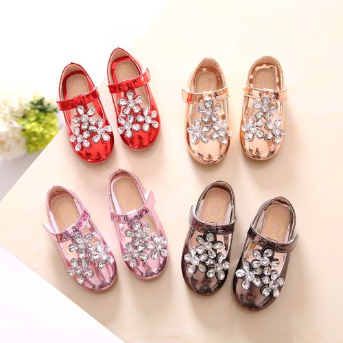 Chaussures enfants en PU BELLA NEWMAN ronde avec perles pour printemps - semelle caoutchouc Ref 983439