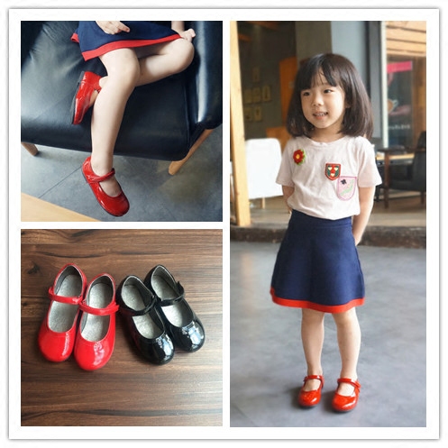 Chaussures enfants en cuir pour printemps - semelle caoutchouc Ref 983457