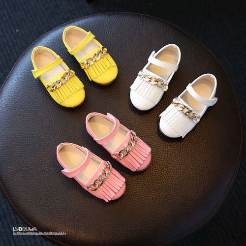 Chaussures enfants en PU ronde coutures cuir pour printemps - Ref 983463