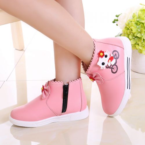Chaussures enfants en PU ronde houppe pour printemps - semelle caoutchouc naturel Ref 983480