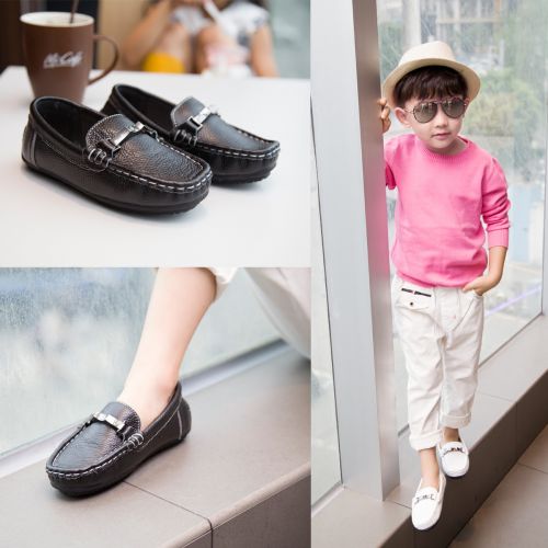 Chaussures enfants en cuir métal pour printemps - semelle caoutchouc Wear Ref 983541