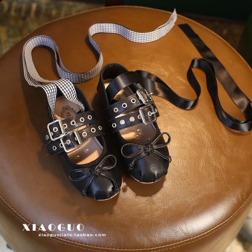 Chaussures enfants en PU ronde métal pour printemps - semelle caoutchouc Ref 983555