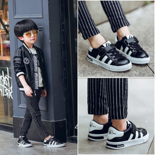 Chaussures enfants en cuir ronde pour printemps - semelle caoutchouc Ref 983556