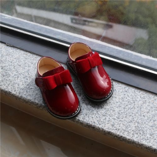 Chaussures enfants en Cuir spatial ronde coutures cuir pour printemps - semelle caoutchouc antidérapant Ref 983559