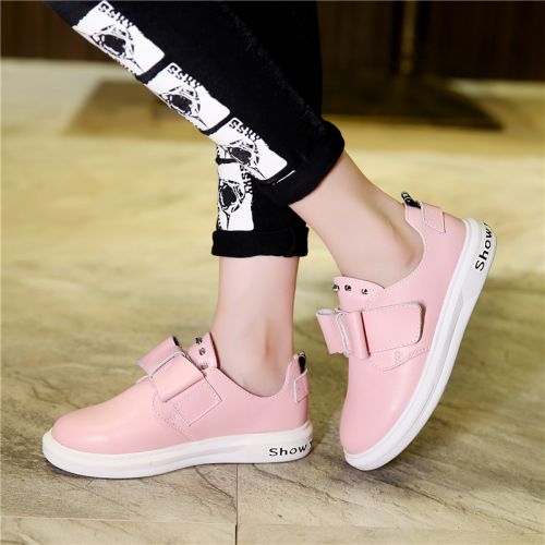 Chaussures enfants en cuir de vache fendu ronde pour printemps - semelle caoutchouc Wear Ref 983565