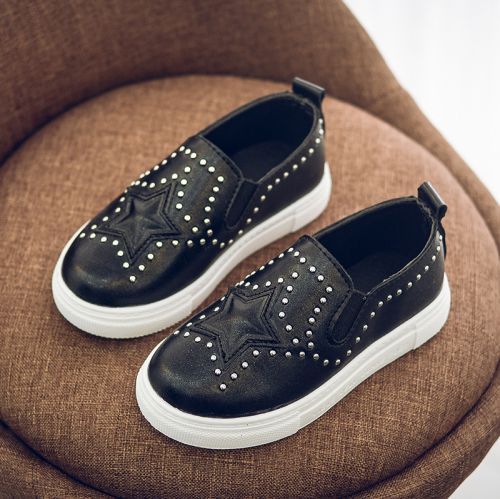 Chaussures enfants en similicuir ronde métal pour printemps - semelle caoutchouc antidérapant Ref 983568
