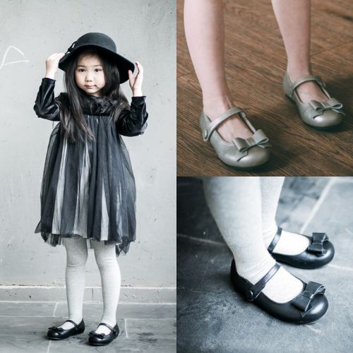 Chaussures enfants en cuir synthétique ronde pour printemps - semelle caoutchouc Wear Ref 983582
