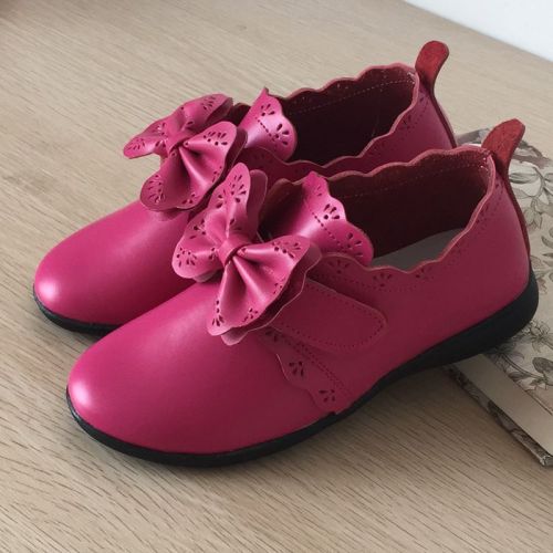 Chaussures enfants en cuir ronde coutures pour printemps - semelle caoutchouc Ref 983595