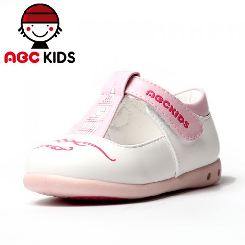 Chaussures enfants en PU ABCKIDS ronde coutures cuir pour printemps - semelle TPR Ref 983612