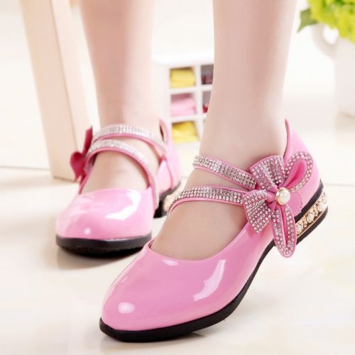 Chaussures enfants en PU ronde avec perles pour Toute saison - semelle caoutchouc antidérapant Ref 983629
