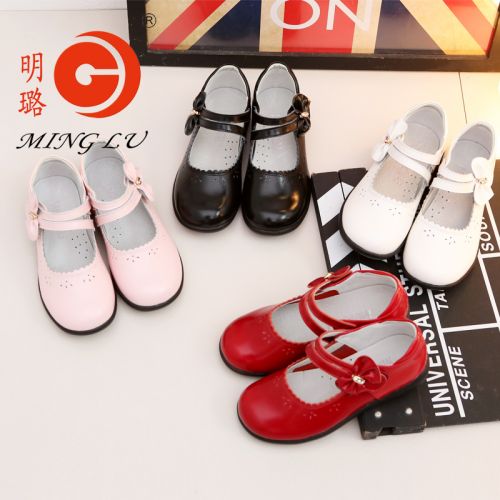 Chaussures enfants en cuir ronde pour printemps - semelle caoutchouc Ref 983630