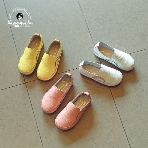 Chaussures enfants en cuir ronde pour printemps - semelle caoutchouc Ref 983631