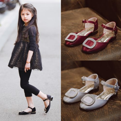 Chaussures enfants en PU PINKPIG tête carrée pour printemps - semelle caoutchouc Ref 983635