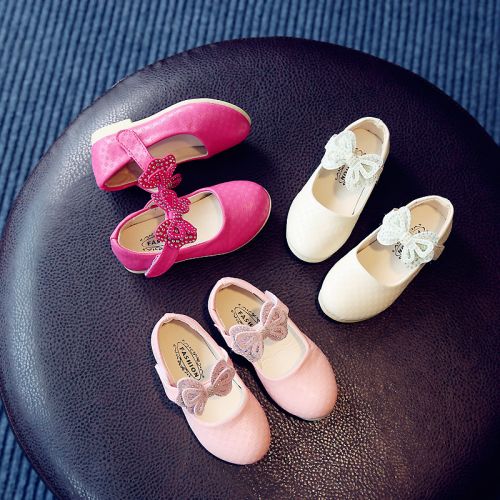 Chaussures enfants en PU ronde coutures cuir pour printemps - semelle caoutchouc Ref 983695