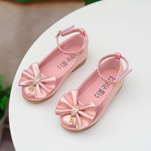 Chaussures enfants en PU ronde coutures cuir pour printemps - Ref 983697