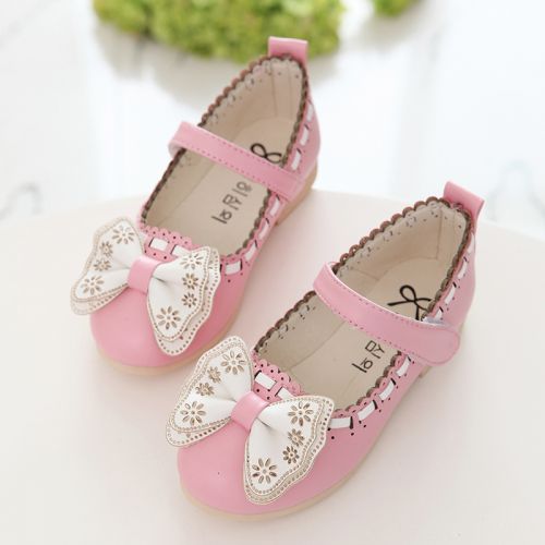 Chaussures enfants en PU ronde coutures cuir pour printemps - semelle caoutchouc Ref 983714