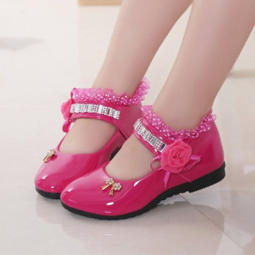 Chaussures enfants en PU pointu brodé pour printemps - semelle caoutchouc Ref 983726