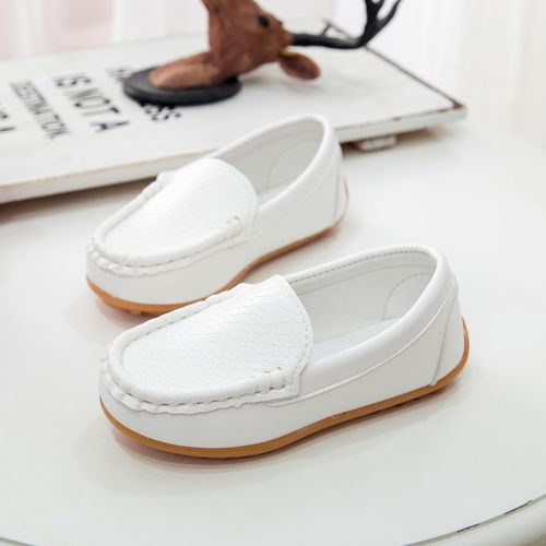 Chaussures enfants en PU ronde coutures cuir pour Toute saison - Ref 983728