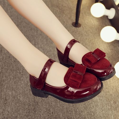Chaussures enfants en cuir synthétique ronde pour printemps - semelle caoutchouc Wear Ref 983735
