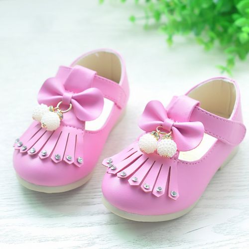 Chaussures enfants en PU ronde houppe pour printemps - semelle caoutchouc Ref 983762