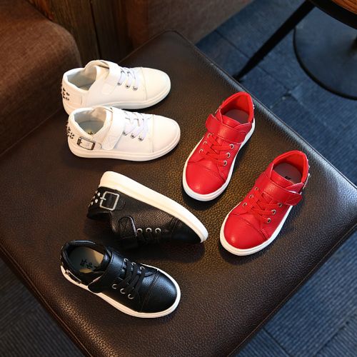 Chaussures enfants en similicuir ronde coutures cuir pour printemps - semelle caoutchouc Ref 983772