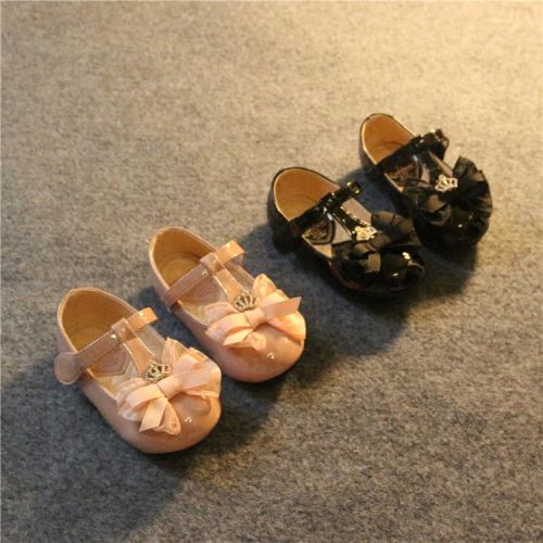 Chaussures enfants en PU ronde avec perles pour printemps - semelle caoutchouc antidérapant Ref 983803