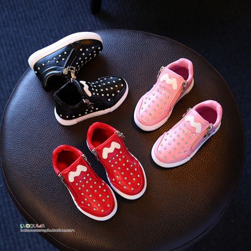 Chaussures enfants en PU ronde avec perles pour printemps - semelle plastique Ref 983843