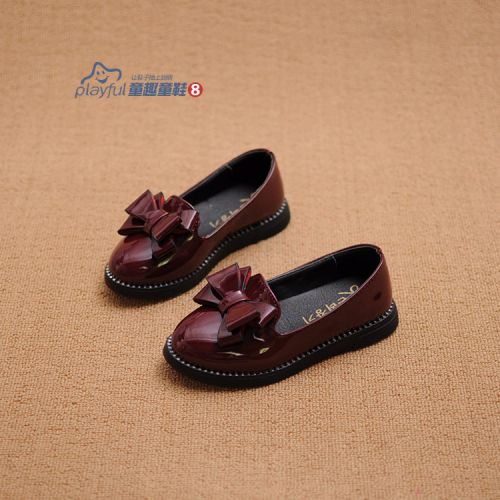 Chaussures enfants en PU pointu coutures cuir pour printemps - semelle caoutchouc Ref 983847