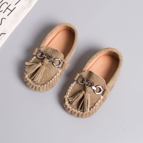 Chaussures enfants en cuir ronde métal pour printemps - semelle caoutchouc antidérapant Ref 983850