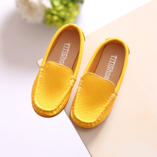 Chaussures enfants en PU ronde coutures cuir pour printemps - Ref 983854