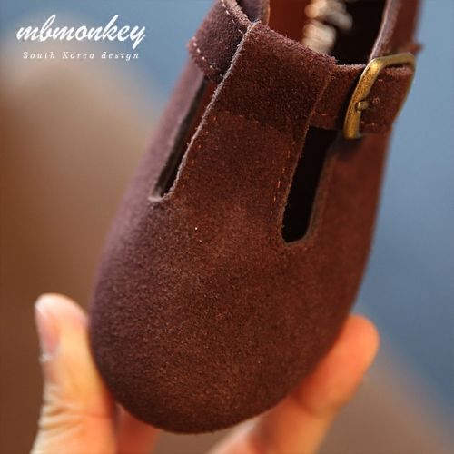 Chaussures enfants en cuir MB&AMPMONKEY ronde pour printemps - semelle caoutchouc Ref 983856