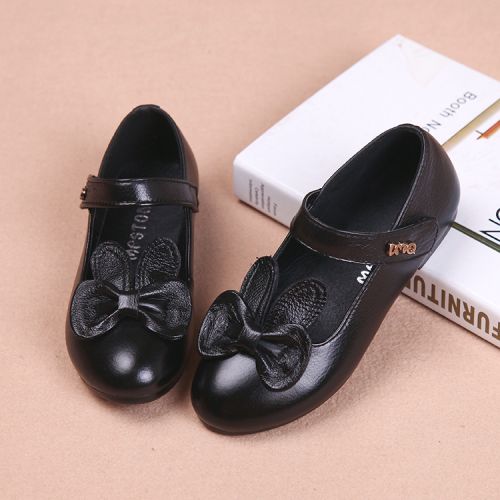 Chaussures enfants en cuir ronde pour printemps - semelle caoutchouc Wear Ref 983862