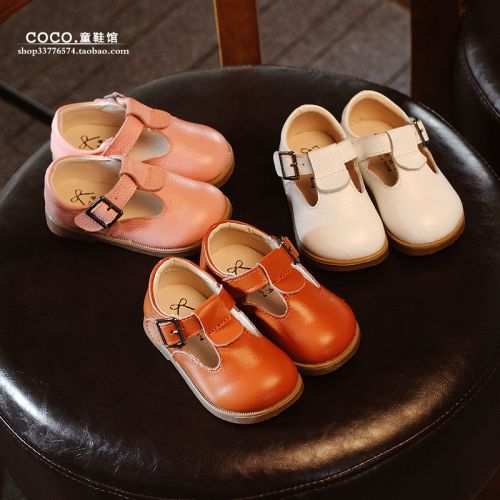 Chaussures enfants en cuir ronde coutures pour printemps - Ref 983920