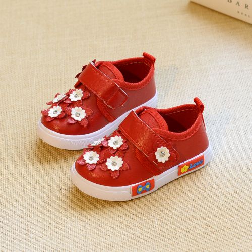 Chaussures enfants en PU ronde brodé pour printemps - semelle caoutchouc Ref 983934