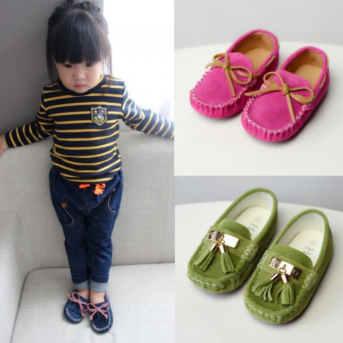 Chaussures enfants en cuir ronde houppe pour Toute saison - semelle caoutchouc Ref 983946