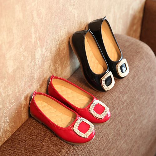 Chaussures enfants en cuir synthétique ronde coutures pour printemps - semelle caoutchouc Ref 983956