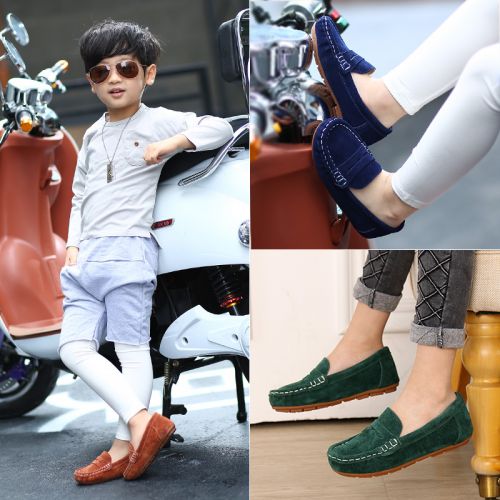 Chaussures enfants en cuir ronde pour printemps - semelle caoutchouc Ref 983970