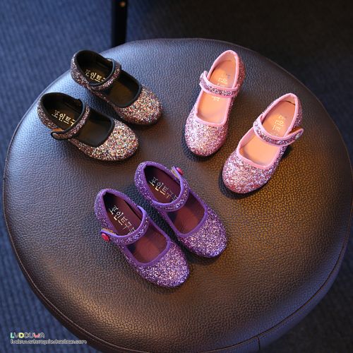 Chaussures enfants en PU ronde paillette pour printemps - semelle plastique Ref 983976