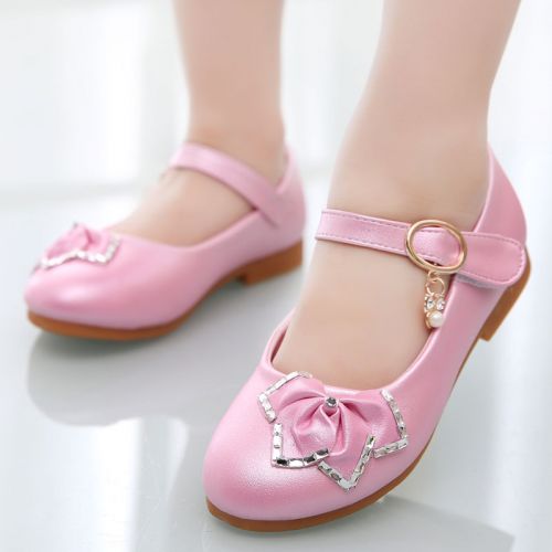 Chaussures enfants en PU ronde avec perles pour printemps - semelle TPR Ref 984016