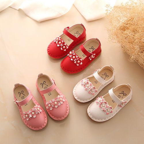 Chaussures enfants en cuir synthétique CONNCHE ronde paillette pour printemps - Ref 984021