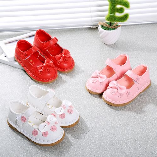 Chaussures enfants en cuir de vache fendu YYGO ronde pour printemps - semelle TPR Ref 984044