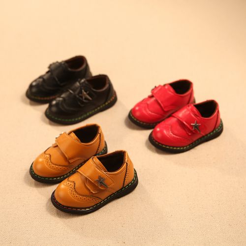 Chaussures enfants en Cuir spatial ronde pour printemps - semelle caoutchouc antidérapant Ref 984049