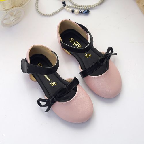 Chaussures enfants en PU FLOWER ronde coutures cuir pour printemps - Ref 984050