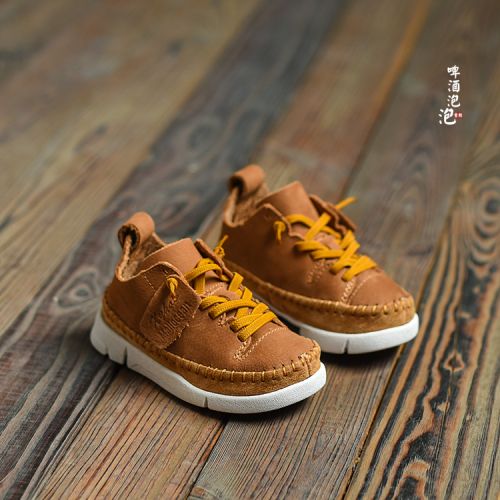 Chaussures enfants en de vache, Nubuck, ronde pour printemps - semelle caoutchouc Ref 984055