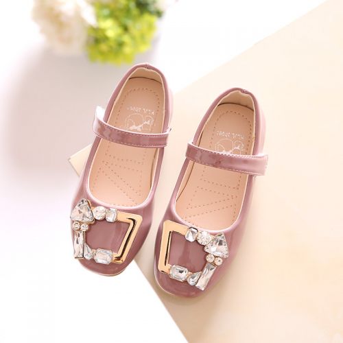 Chaussures enfants en PU ronde coutures cuir pour printemps - semelle plastique Ref 984064