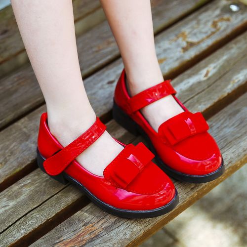 Chaussures enfants en PU ronde brodé pour printemps - semelle caoutchouc Ref 984077