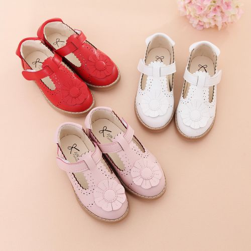 Chaussures enfants en de vache, Nubuck, tête carrée pour printemps - Ref 984113