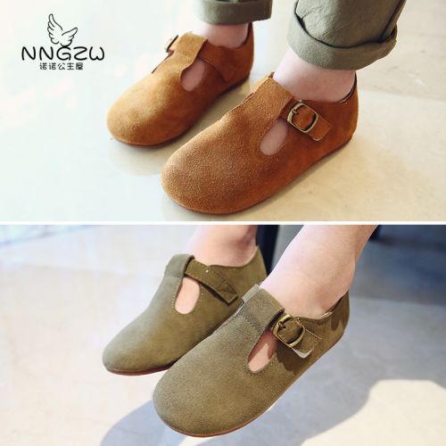 Chaussures enfants en de vache, Nubuck, NNGZ ronde pour printemps - semelle caoutchouc Wear Ref 984121