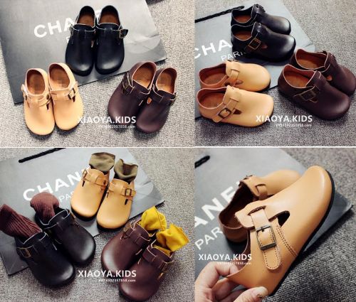 Chaussures enfants en peau de mouton ronde pour printemps - semelle liège Ref 984123